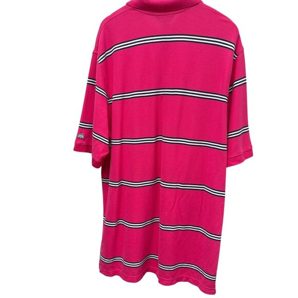 Brooks Brothers Mens Polo Shirt XL Pink Stripe Performance Knit Cotton Golf Prep - Picture 6 of 13